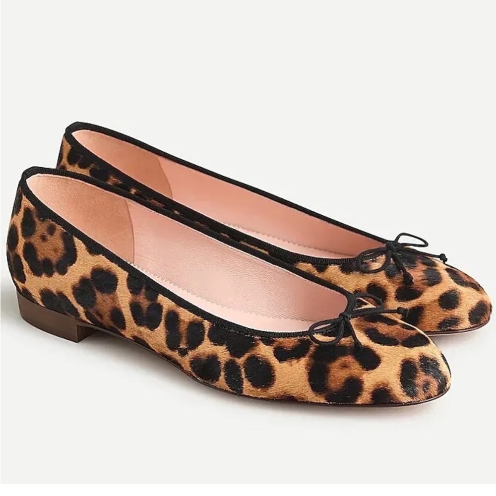 J. Crew Leopard Print Ballet Flats in Tan and Black